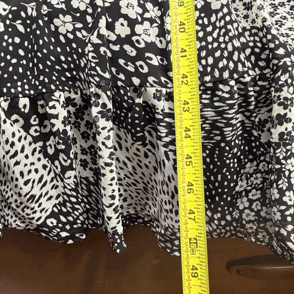 BB Dakota Steve Madden Mix Degrees Midi Dress Size Small Black White Floral EUC - Picture 8 of 8